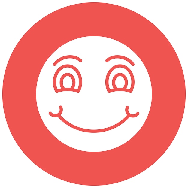 Estilo de ilustración vectorial de la cara ligeramente sonriente