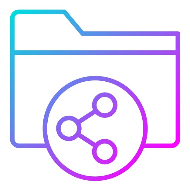 Estilo de ilustración vectorial de carpeta compartida