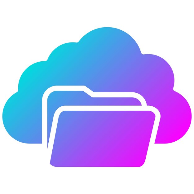 Estilo de ilustración vectorial de la carpeta de la nube