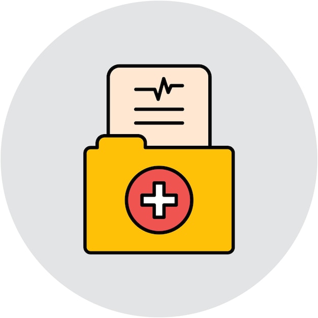 Estilo de ilustración vectorial de carpetas médicas
