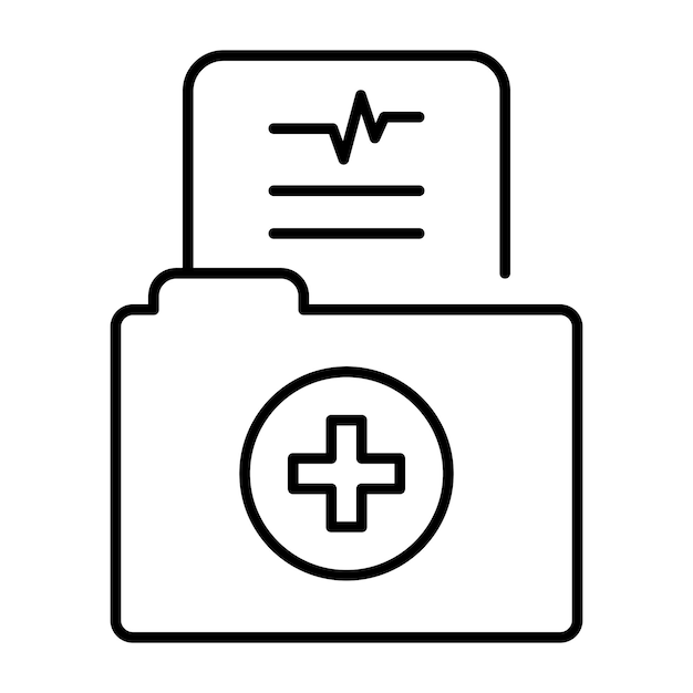 Estilo de ilustración vectorial de carpetas médicas