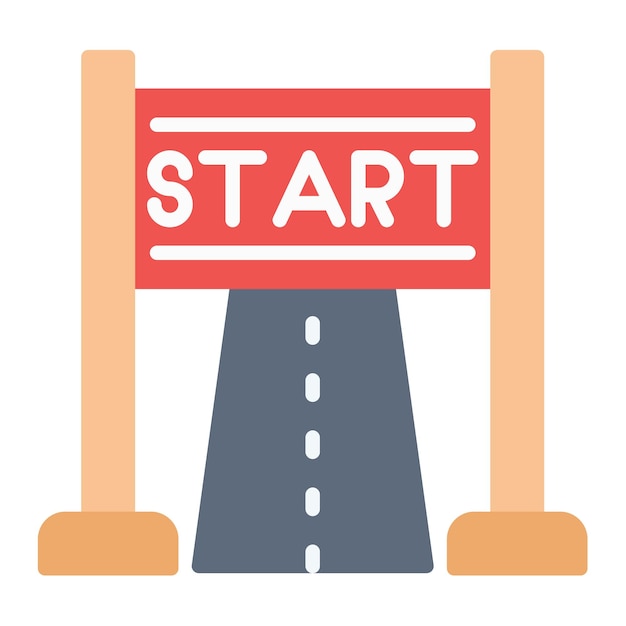 Estilo de ilustración vectorial de la carrera de inicio