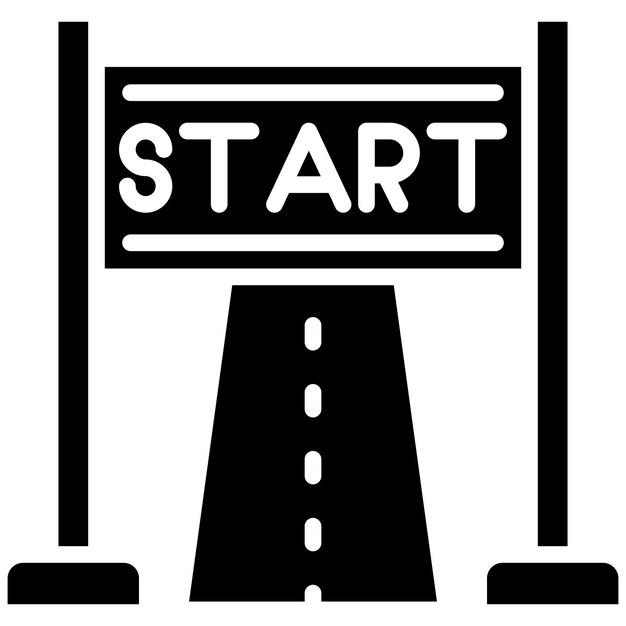 Estilo de ilustración vectorial de la carrera de inicio