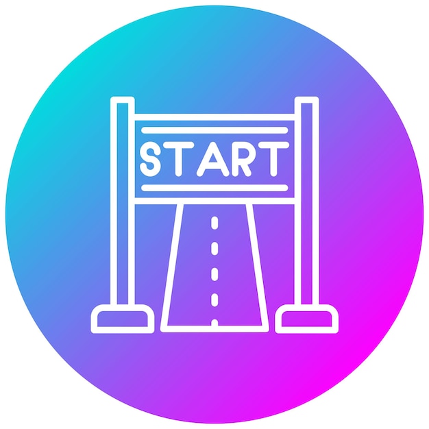 Estilo de ilustración vectorial de la carrera de inicio