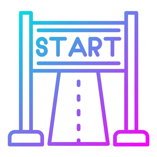 Estilo de ilustración vectorial de la carrera de inicio