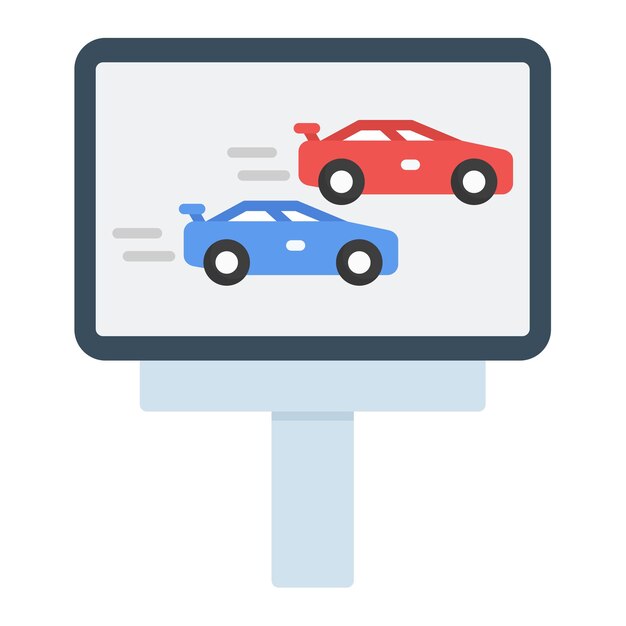 Estilo de ilustración vectorial de la carrera en pantalla