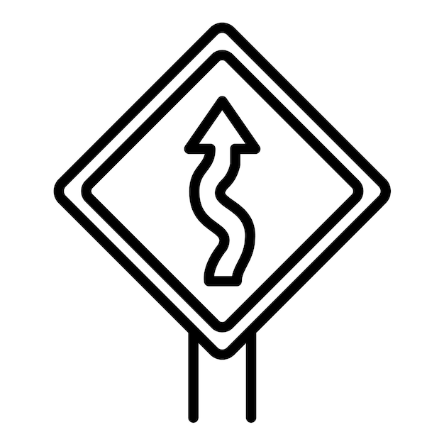 Estilo de ilustración vectorial de la carretera Zig Zag