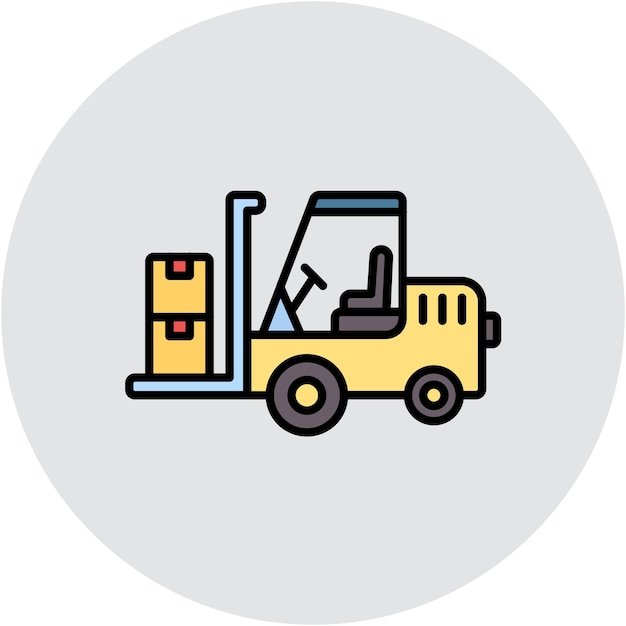 Estilo de la ilustración vectorial de la carretilla elevadora