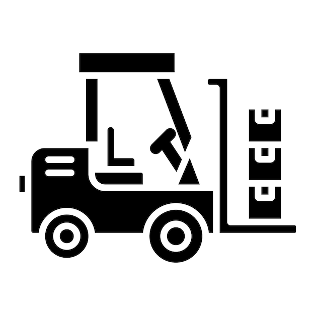 Estilo de la ilustración vectorial de la carretilla elevadora