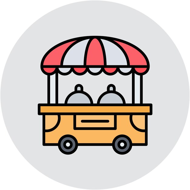 Estilo de ilustración vectorial del carrito de alimentos