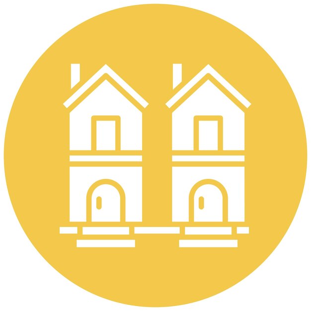 Estilo de ilustración vectorial de la casa dúplex