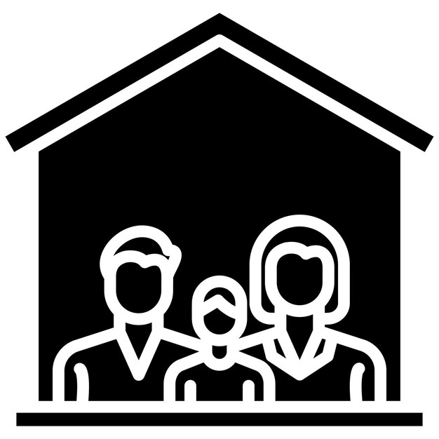 Estilo de ilustración vectorial de la casa familiar