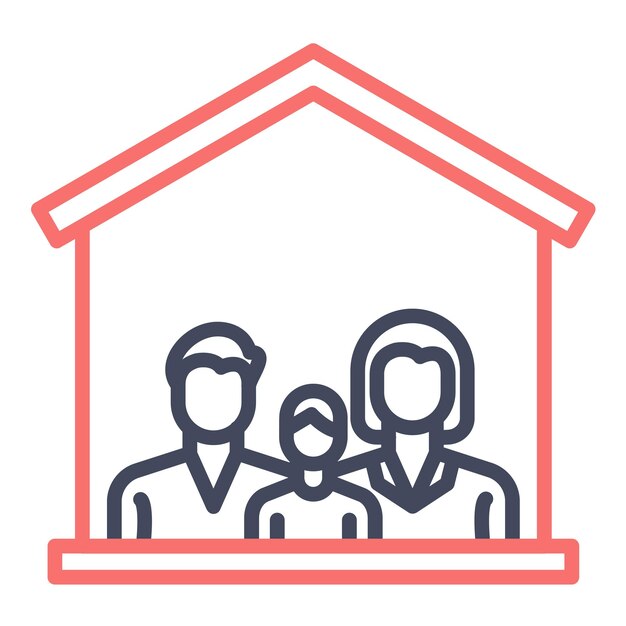 Estilo de ilustración vectorial de la casa familiar
