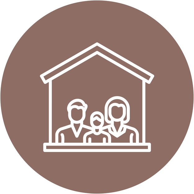 Estilo de ilustración vectorial de la casa familiar