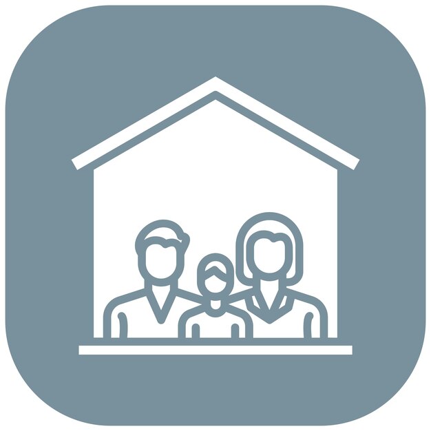 Estilo de ilustración vectorial de la casa familiar