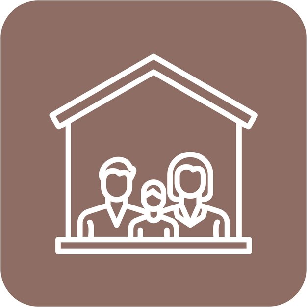 Estilo de ilustración vectorial de la casa familiar