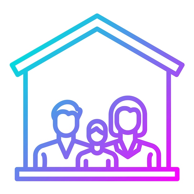 Estilo de ilustración vectorial de la casa familiar
