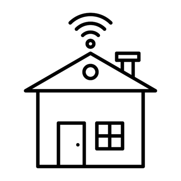 Estilo de ilustración vectorial de la casa inteligente