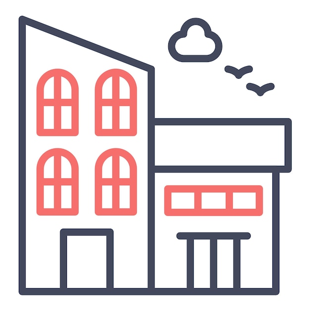Estilo de ilustración vectorial de la casa italiana