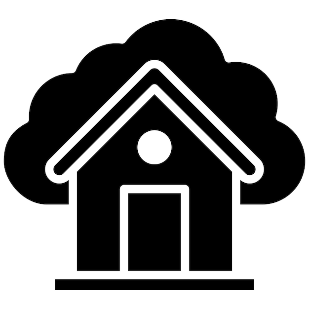 Estilo de ilustración vectorial de la casa de las nubes
