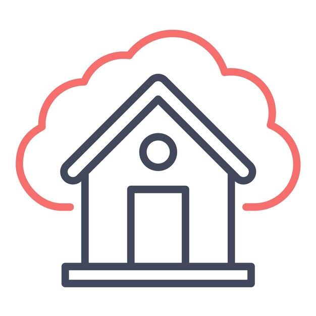 Estilo de ilustración vectorial de la casa de las nubes