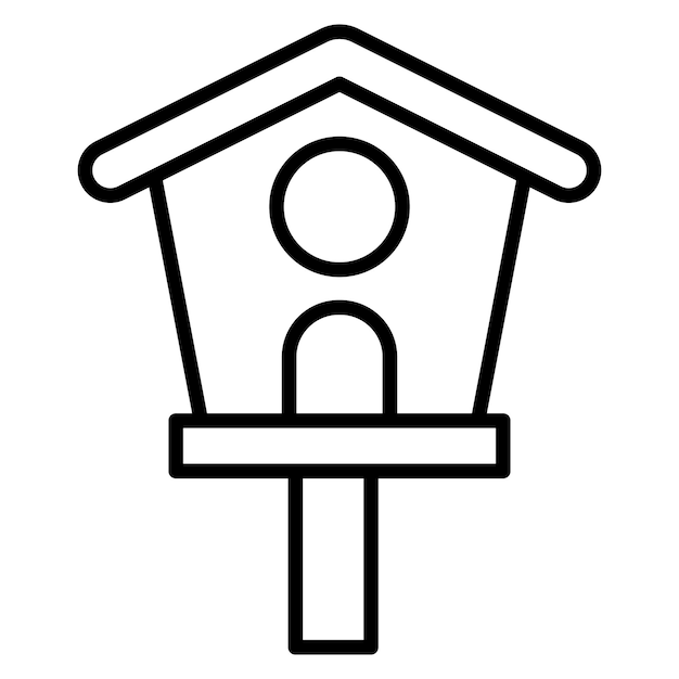 Estilo de ilustración vectorial de la casa de los pájaros
