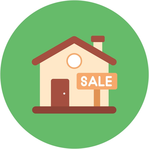 Estilo de ilustración vectorial de la casa en venta