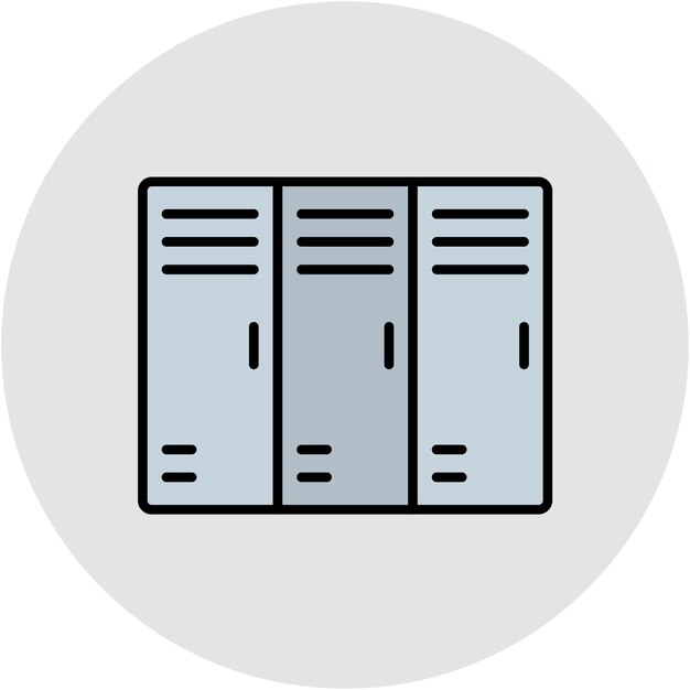Estilo de ilustración vectorial del casillero de la biblioteca