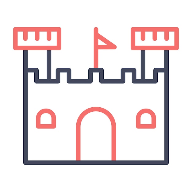 Estilo de ilustración vectorial del castillo de arena