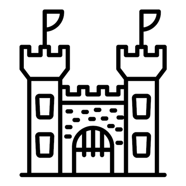 Estilo de ilustración vectorial del castillo de la bandera