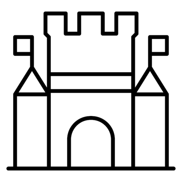 Estilo de ilustración vectorial del castillo