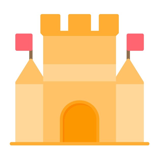 Estilo de ilustración vectorial del castillo