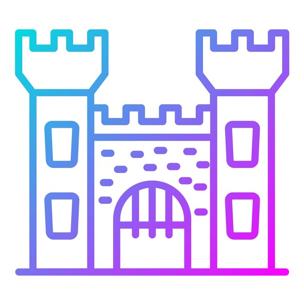 Estilo de ilustración vectorial del castillo