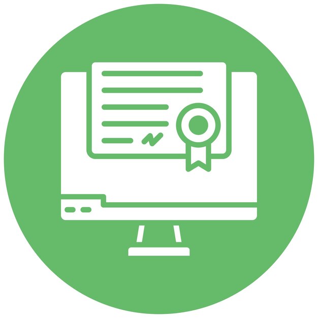 Estilo de ilustración vectorial del certificado en línea