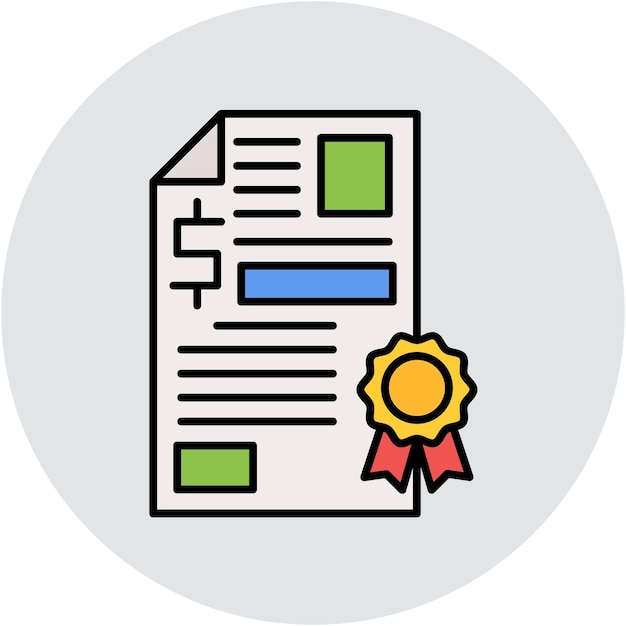 Estilo de la ilustración vectorial del certificado