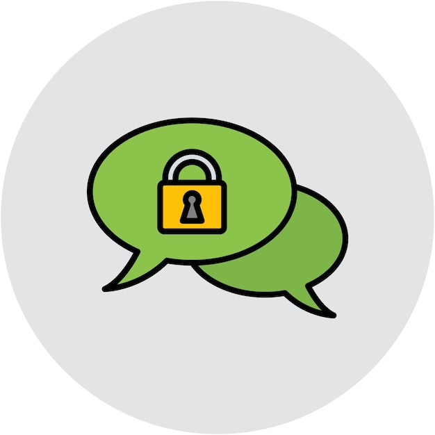 Estilo de ilustración vectorial de chat de seguridad