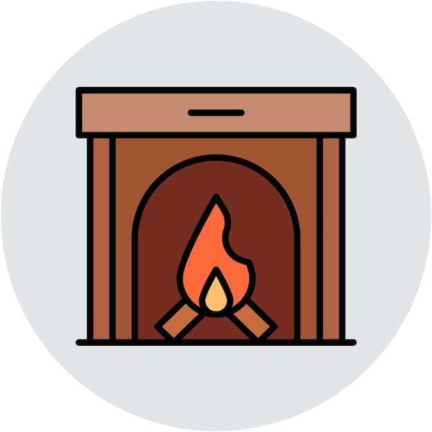 Estilo de ilustración vectorial de la chimenea