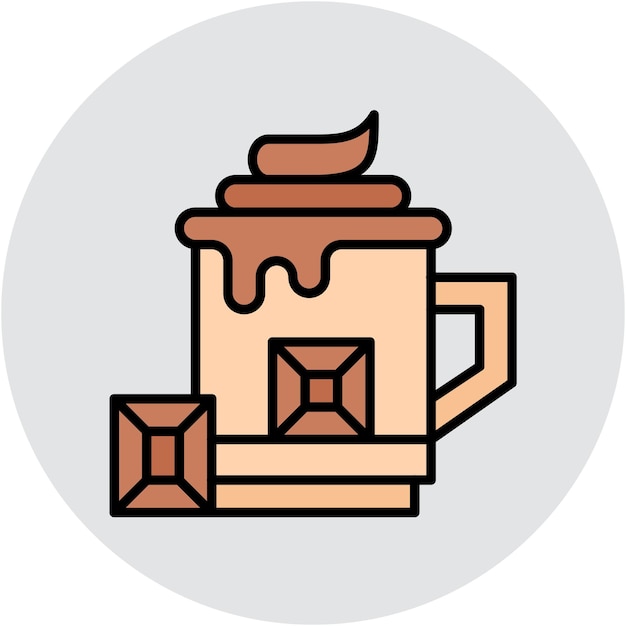 Estilo de ilustración vectorial de chocolate caliente