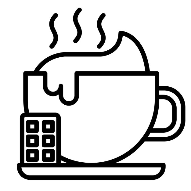 Estilo de ilustración vectorial de chocolate caliente