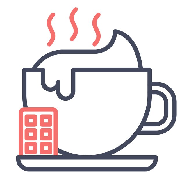 Estilo de ilustración vectorial de chocolate caliente