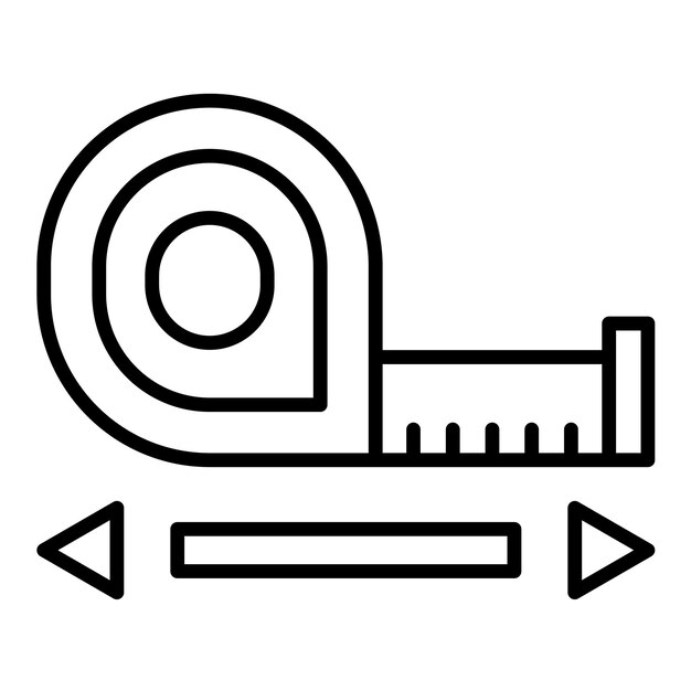 Estilo de la ilustración vectorial de la cinta de medición