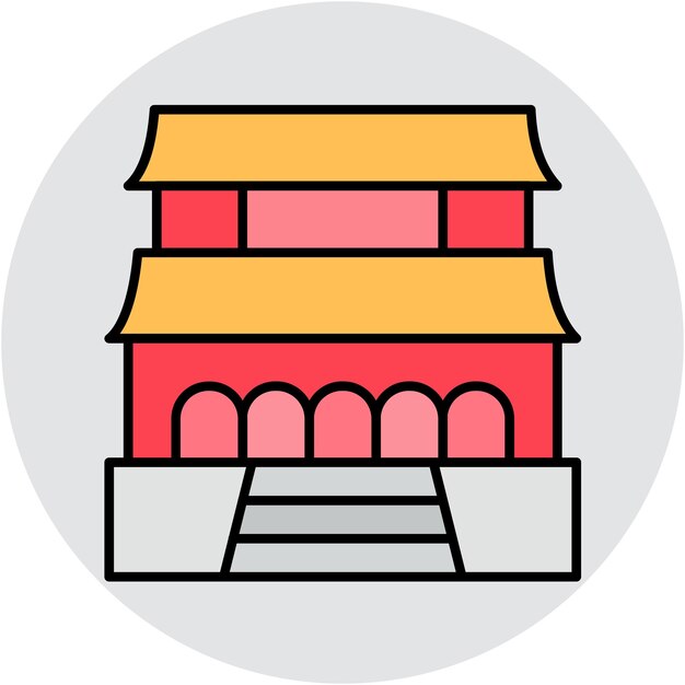 Estilo de ilustración vectorial de la Ciudad Prohibida