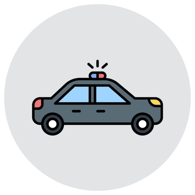 Estilo de ilustración vectorial del coche de policía