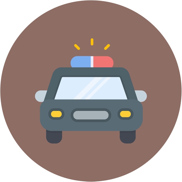Estilo de ilustración vectorial del coche de policía