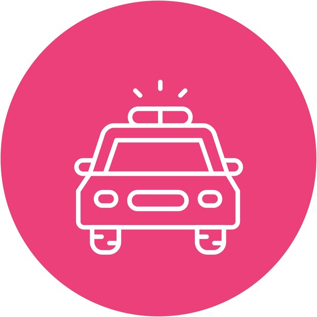 Estilo de ilustración vectorial del coche de policía