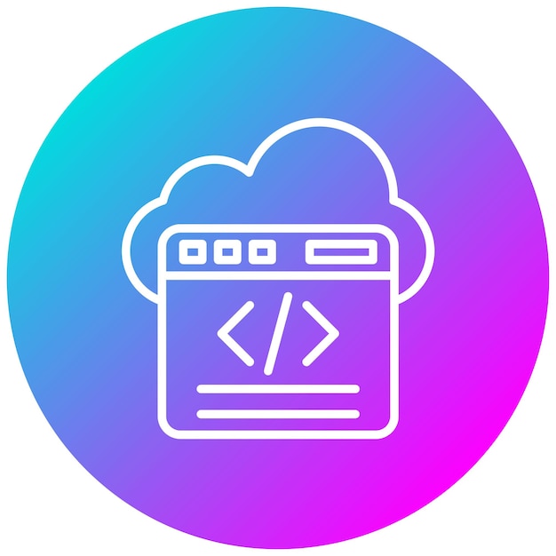 Estilo de ilustración vectorial de codificación de nubes