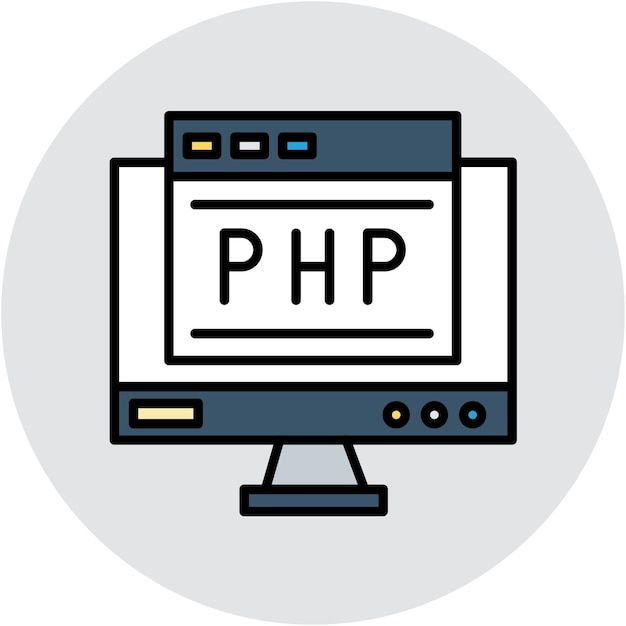 Estilo de ilustración vectorial de codificación de PHP