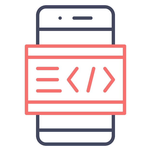 Estilo de ilustración vectorial de codificación de teléfonos inteligentes