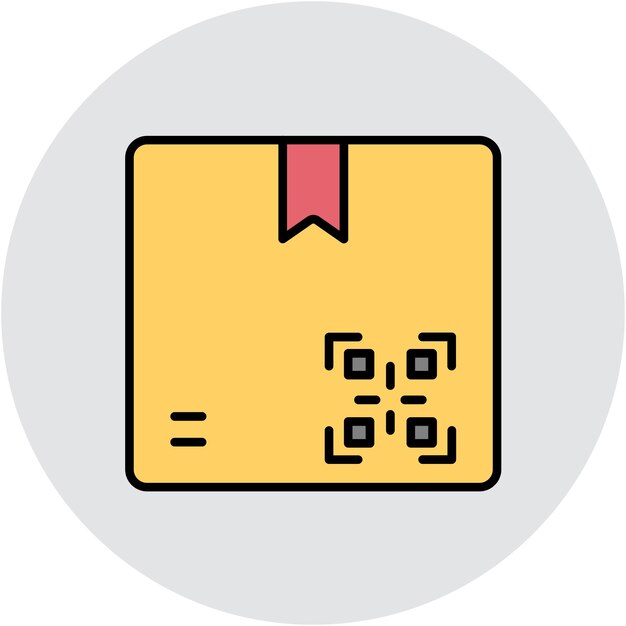 Estilo de ilustración vectorial del código QR del paquete