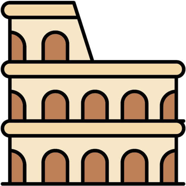 Estilo de ilustración vectorial del Coliseo